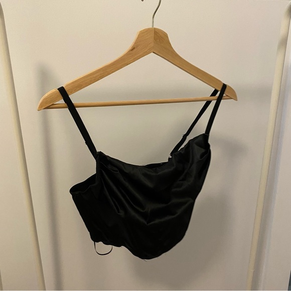 Urban Outfitters 'Lexi' Satin Cowl Corset Top in Black - Picture 4 of 6